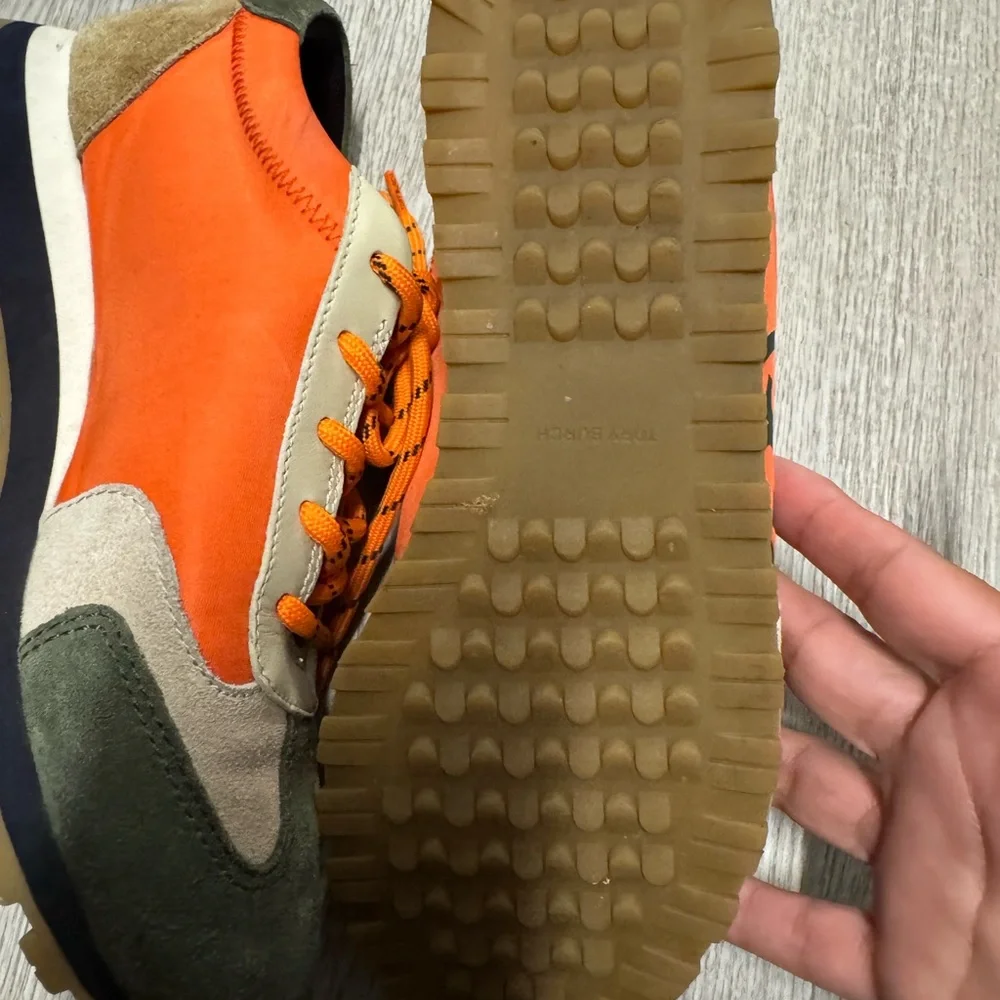 Tory Burch Orange and Black Sneakers - Picture 7 of 8